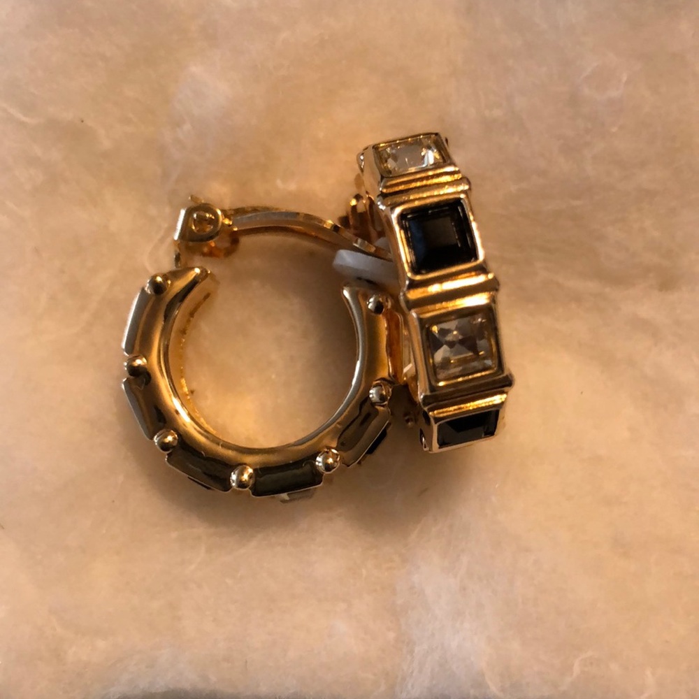 Onyx and cubic zirconia earrings